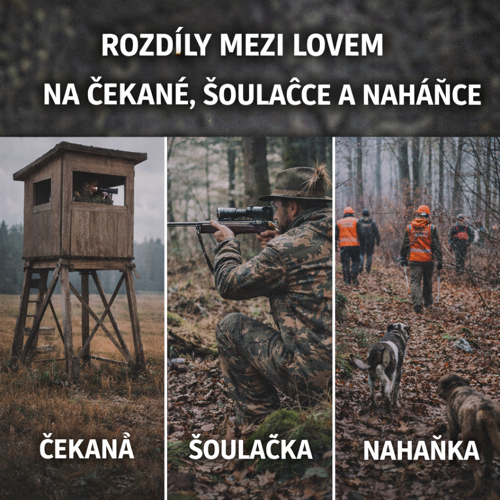 Rozdíly mezi lovem na čekané, šoulačce a naháňce