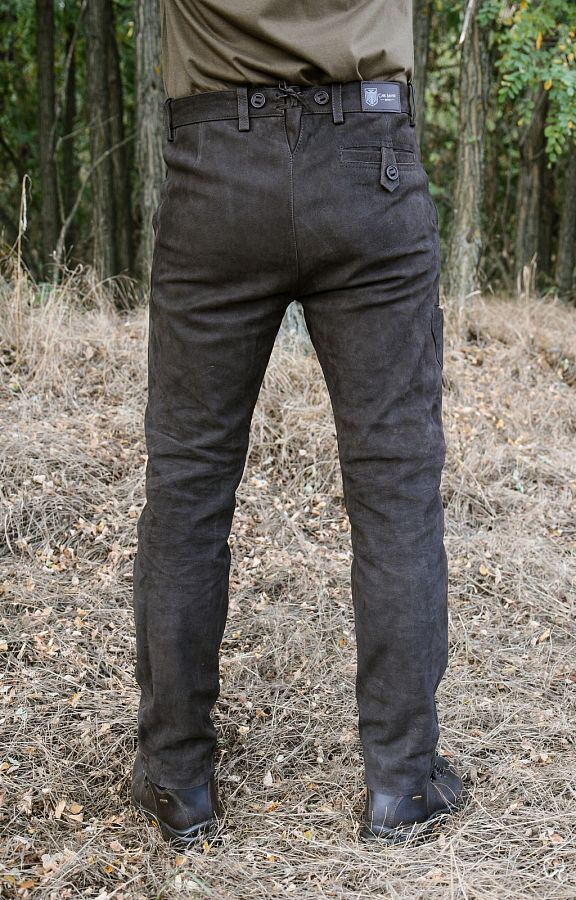 Kožené kalhoty hnědé Carl Mayer Braun prodloužené vel. 54/110 - Obrázek (1) Kožené kalhoty hnědé Carl Mayer Braun prodloužené vel. 54/110 - Obrázek (1)