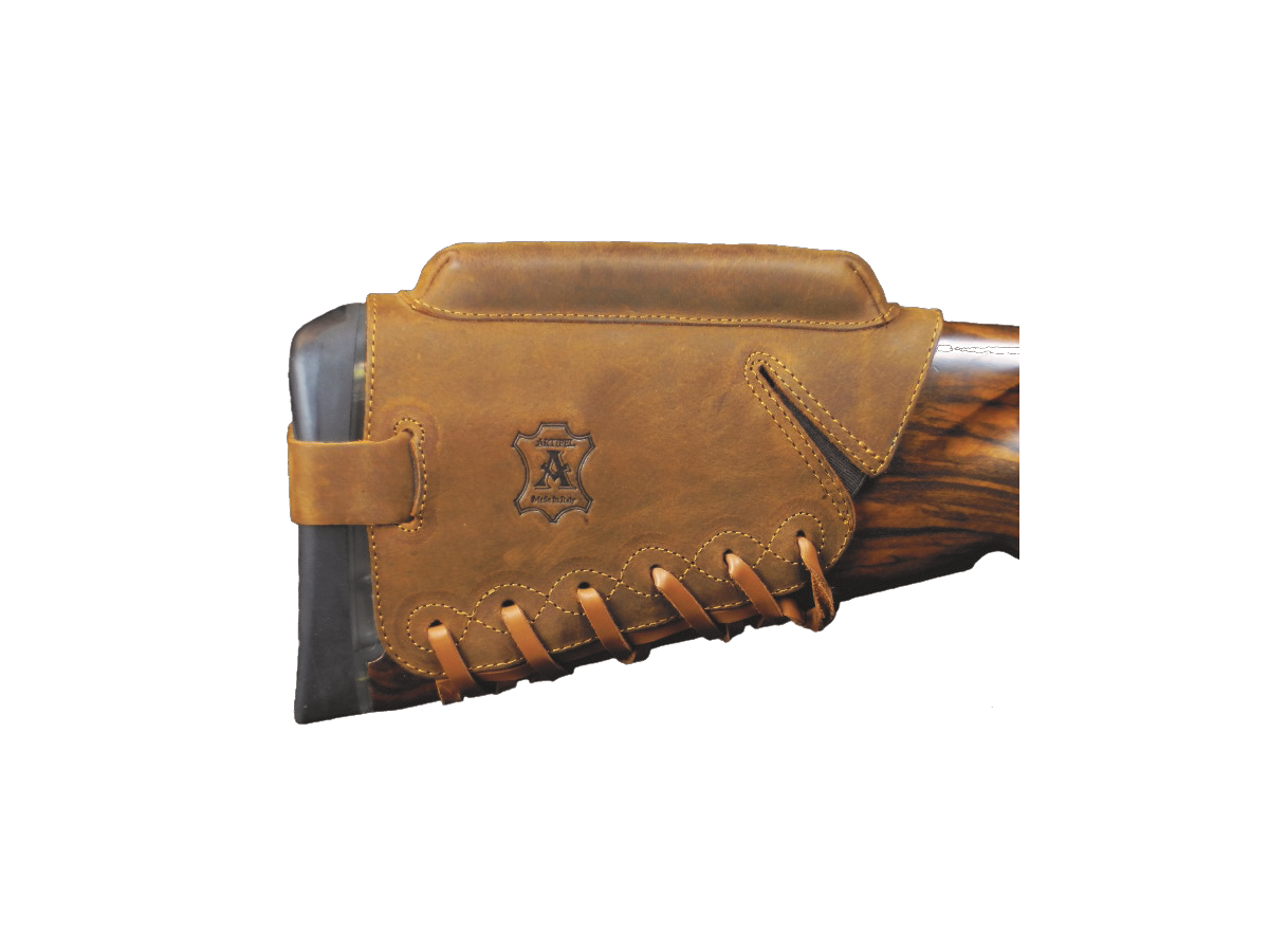 ARD/02 zvýšená licnice 20 mm šněrovací kožený návlek na pažbu zelený - Obrázek ARD/02 zvýšená licnice 20 mm šněrovací kožený návlek na pažbu zelený - Obrázek