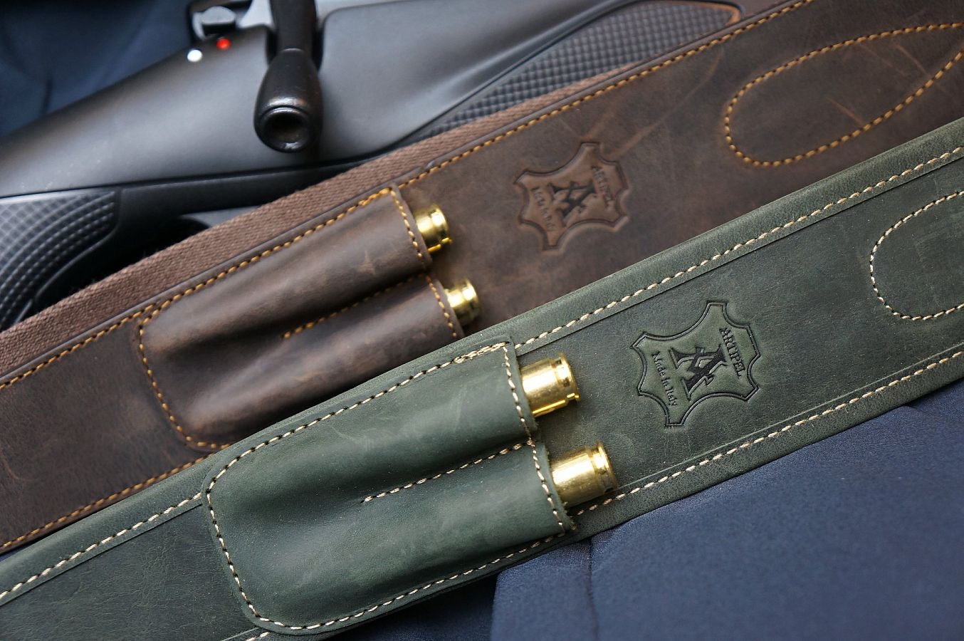 BR11/P Kožený řemen se zásobníkem, hnědý - Obrázek BR11/P Kožený řemen se zásobníkem, hnědý - Obrázek