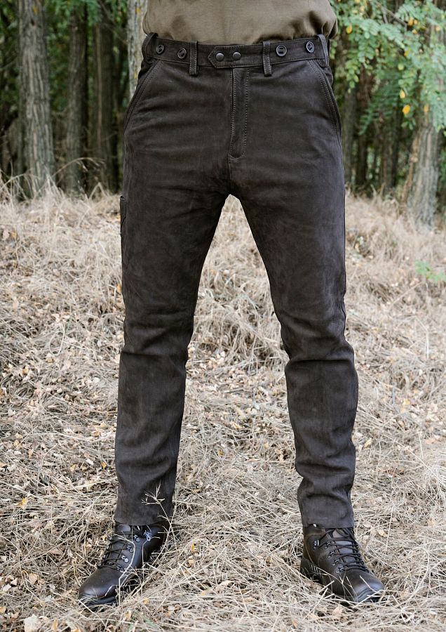 Kožené kalhoty hnědé Carl Mayer Braun vel. 64 - Obrázek Kožené kalhoty hnědé Carl Mayer Braun vel. 64 - Obrázek