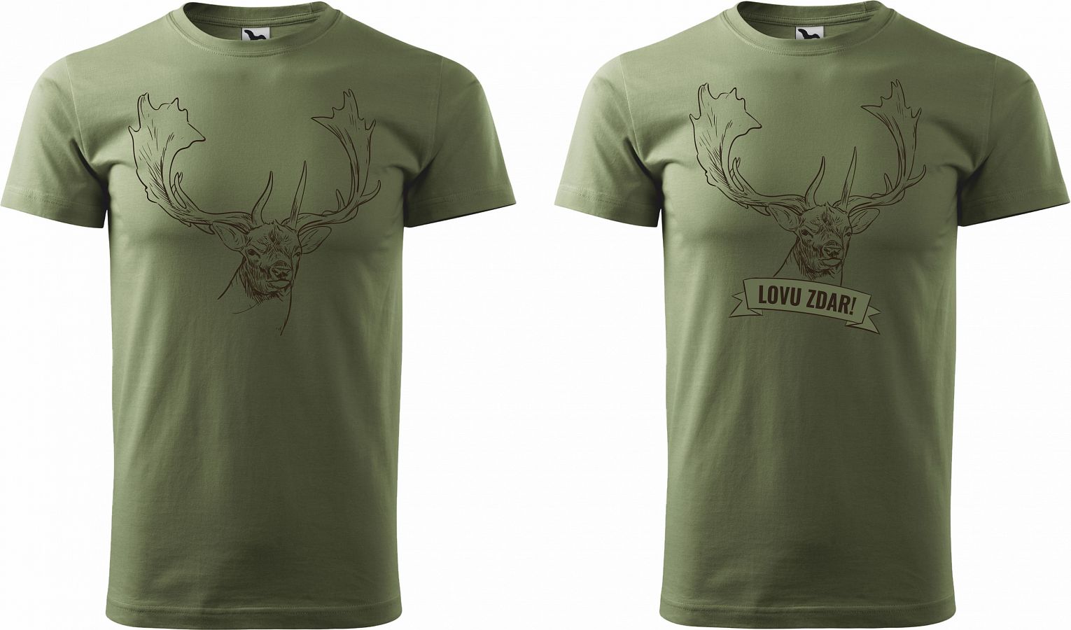 Pánské myslivecké tričko 129 PXT CREATIVE se zvěří černé, khaki vel. XXL - Obrázek Pánské myslivecké tričko 129 PXT CREATIVE se zvěří černé, khaki vel. XXL - Obrázek