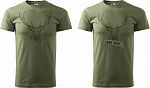Pánské myslivecké tričko 129 PXT CREATIVE se zvěří černé, khaki vel. XXXL - Obrázek (2)