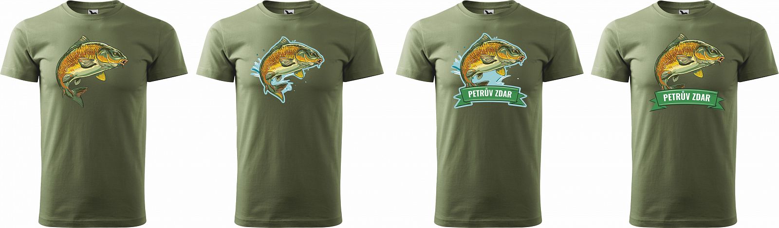 Pánské myslivecké tričko 129 PXT CREATIVE s rybou khaki vel. XXL - Obrázek Pánské myslivecké tričko 129 PXT CREATIVE s rybou khaki vel. XXL - Obrázek