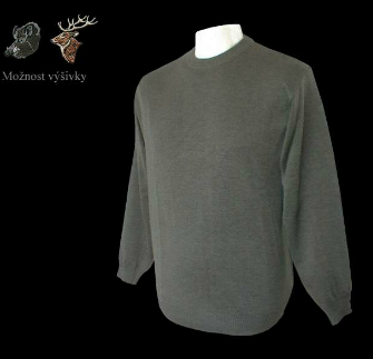 Pulovr pánský KEVIN myslivecký jemný, kulatý výstřih Votex /výšivka/v. 54 - Obrázek Pulovr pánský KEVIN myslivecký jemný, kulatý výstřih Votex /výšivka/v. 54 - Obrázek