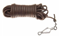Barvářská šňůra kulatá/oválná 6 mm hnědá, ukončená karabinou Sprenger, VO01, 8 m - Obrázek Barvářská šňůra kulatá/oválná 6 mm hnědá, ukončená karabinou Sprenger, VO01, 8 m - Obrázek