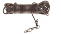 Barvářská šňůra kulatá 4 mm, ukončená  karabinou, hnědá, pro malá plemena, VO06, 6 m - Obrázek Barvářská šňůra kulatá 4 mm, ukončená  karabinou, hnědá, pro malá plemena, VO06, 6 m - Obrázek