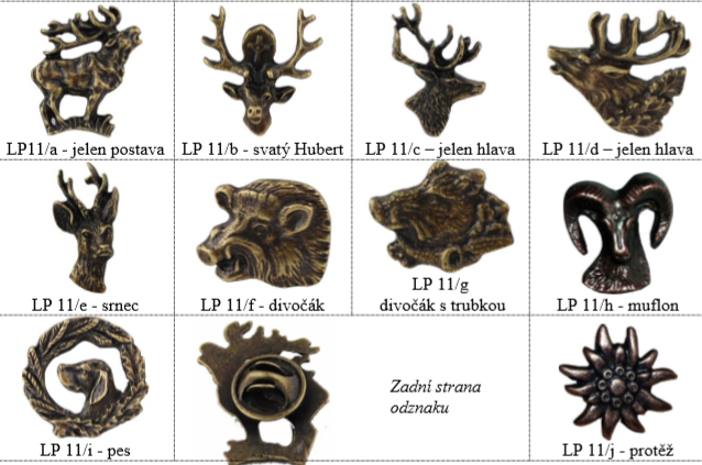 Odznaky na klobouk, LP11/Myslivecké