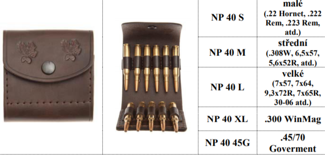 Pouzdro na kulové a brokové náboje uzavřené NP40, 11 kulové velikost M - Obrázek Pouzdro na kulové a brokové náboje uzavřené NP40, 11 kulové velikost M - Obrázek